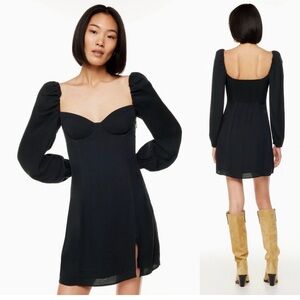 Aritzia Novella Black Long-Sleeve Dress